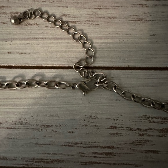 Vintage Silver Tone Skull Necklace Turquoise Beads Rhinestone Eyes - Picture 10 of 10